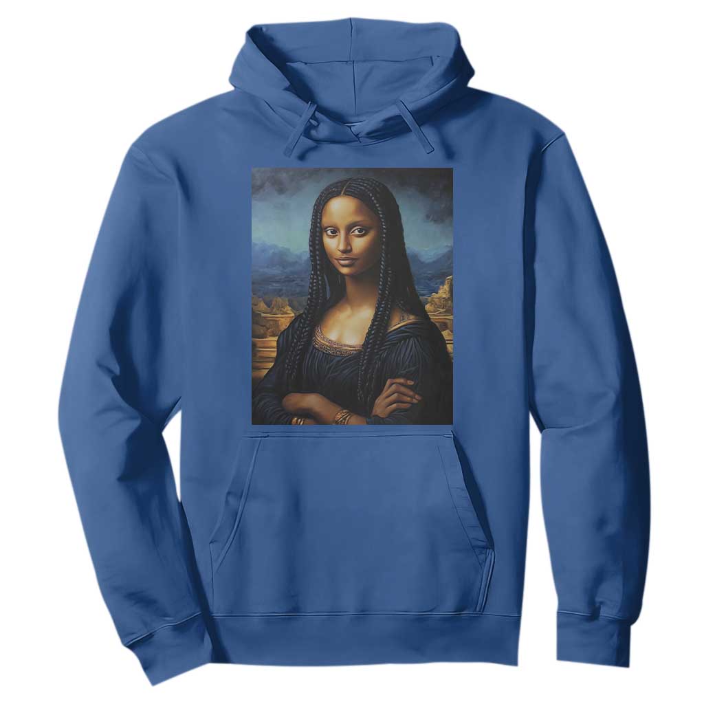Black Women Pride Hoodie Melanin Mona Lisa Afro Queen Aesthetic Black History TS09 Royal Blue Print Your Wear