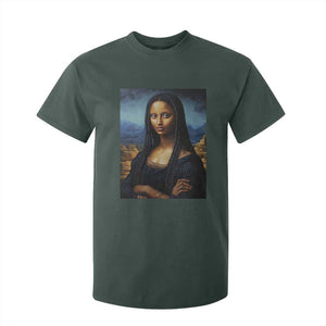 Black Women Pride T Shirt For Kid Melanin Mona Lisa Afro Queen Aesthetic Black History TS09 Dark Forest Green Print Your Wear