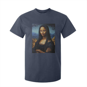 Black Women Pride T Shirt For Kid Melanin Mona Lisa Afro Queen Aesthetic Black History TS09 Navy Print Your Wear