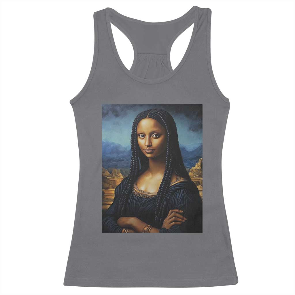 Black Women Pride Racerback Tank Top Melanin Mona Lisa Afro Queen Aesthetic Black History TS09 Charcoal Print Your Wear
