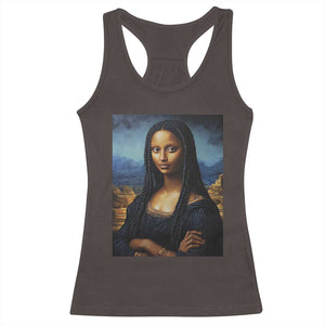 Black Women Pride Racerback Tank Top Melanin Mona Lisa Afro Queen Aesthetic Black History TS09 Dark Chocolate Print Your Wear