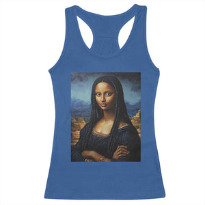 Black Women Pride Racerback Tank Top Melanin Mona Lisa Afro Queen Aesthetic Black History TS09 Royal Blue Print Your Wear