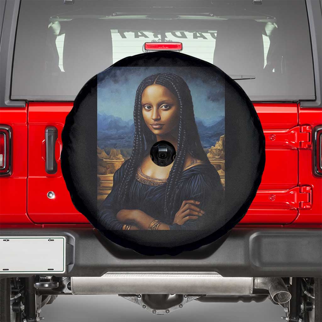 Black Women Pride Spare Tire Cover Melanin Mona Lisa Afro Queen Aesthetic Black History TS09 Black Print Your Wear