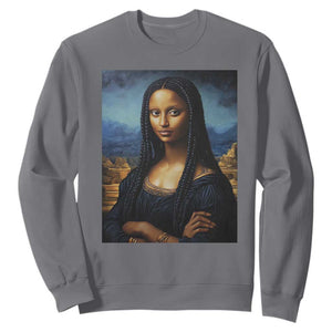 Black Women Pride Sweatshirt Melanin Mona Lisa Afro Queen Aesthetic Black History TS09 Charcoal Print Your Wear