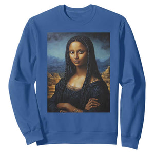 Black Women Pride Sweatshirt Melanin Mona Lisa Afro Queen Aesthetic Black History TS09 Royal Blue Print Your Wear