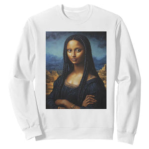 Black Women Pride Sweatshirt Melanin Mona Lisa Afro Queen Aesthetic Black History TS09 White Print Your Wear