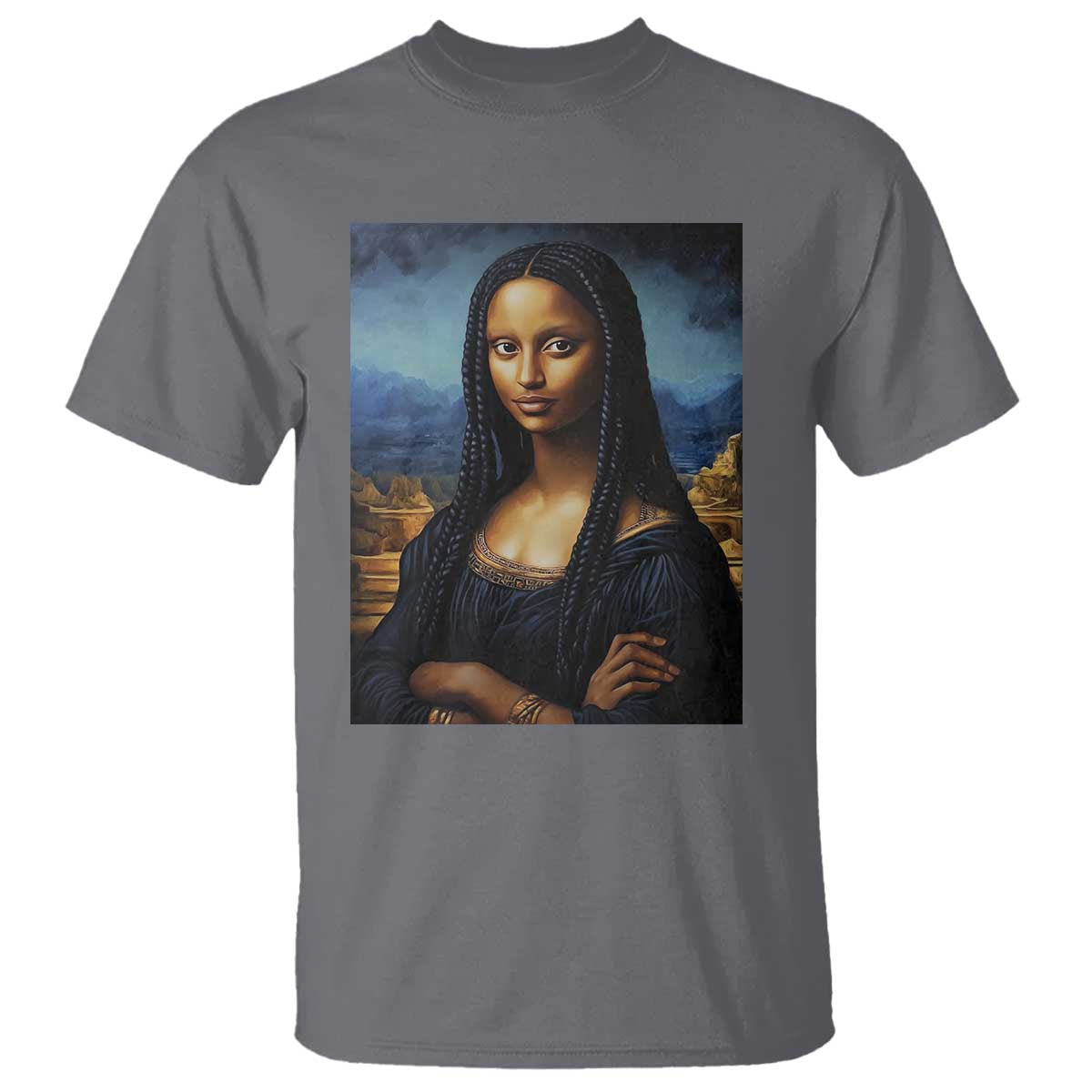 Black Women Pride T Shirt Melanin Mona Lisa Afro Queen Aesthetic Black History TS09 Charcoal Print Your Wear