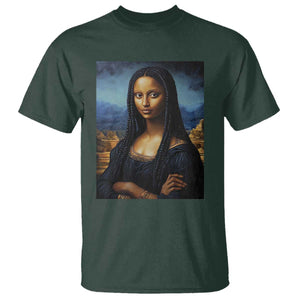 Black Women Pride T Shirt Melanin Mona Lisa Afro Queen Aesthetic Black History TS09 Dark Forest Green Print Your Wear