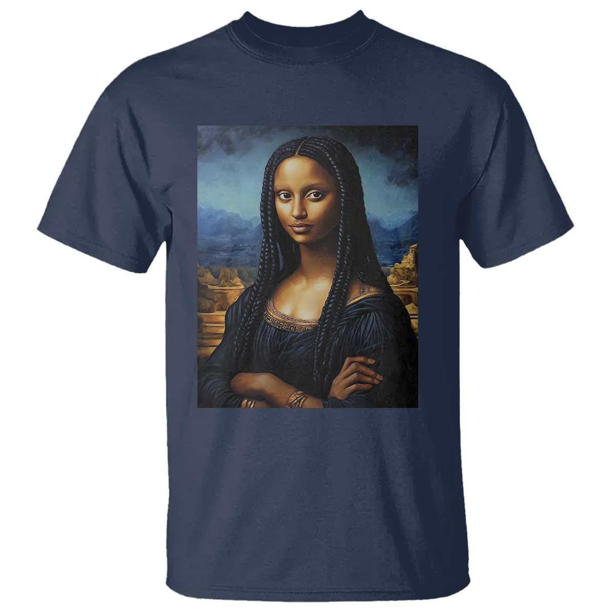 Black Women Pride T Shirt Melanin Mona Lisa Afro Queen Aesthetic Black History TS09 Navy Print Your Wear