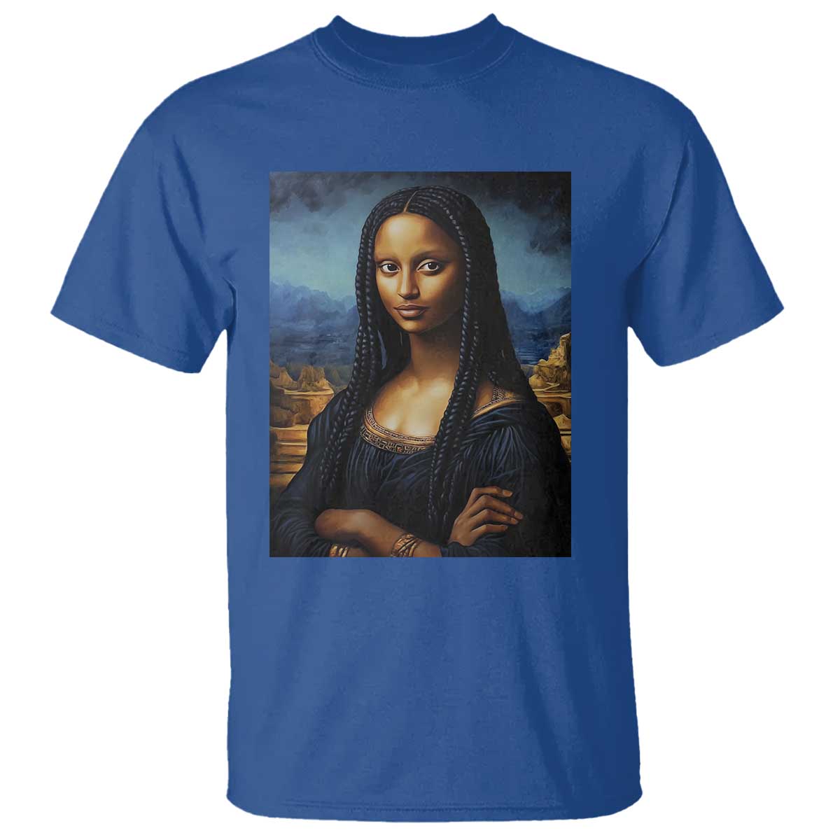 Black Women Pride T Shirt Melanin Mona Lisa Afro Queen Aesthetic Black History TS09 Royal Blue Print Your Wear