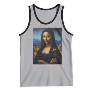 Black Women Pride Tank Top Melanin Mona Lisa Afro Queen Aesthetic Black History TS09 Athletic Heather Black Print Your Wear