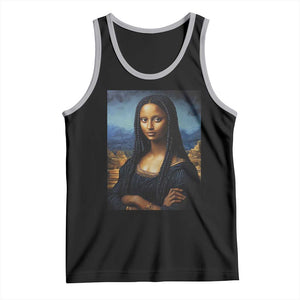 Black Women Pride Tank Top Melanin Mona Lisa Afro Queen Aesthetic Black History TS09 Black Athletic Heather Print Your Wear