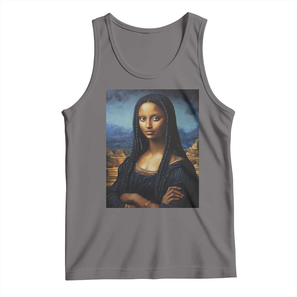 Black Women Pride Tank Top Melanin Mona Lisa Afro Queen Aesthetic Black History TS09 Deep Heather Print Your Wear