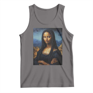 Black Women Pride Tank Top Melanin Mona Lisa Afro Queen Aesthetic Black History TS09 Deep Heather Print Your Wear