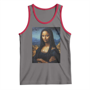 Black Women Pride Tank Top Melanin Mona Lisa Afro Queen Aesthetic Black History TS09 Deep Heather Red Print Your Wear