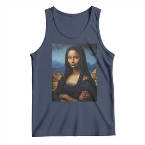 Black Women Pride Tank Top Melanin Mona Lisa Afro Queen Aesthetic Black History TS09 Navy Print Your Wear