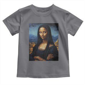 Black Women Pride Toddler T Shirt Melanin Mona Lisa Afro Queen Aesthetic Black History TS09 Charcoal Print Your Wear