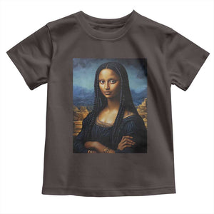 Black Women Pride Toddler T Shirt Melanin Mona Lisa Afro Queen Aesthetic Black History TS09 Dark Chocolate Print Your Wear