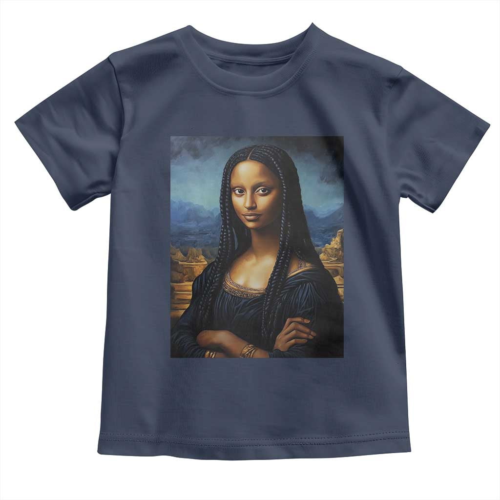 Black Women Pride Toddler T Shirt Melanin Mona Lisa Afro Queen Aesthetic Black History TS09 Navy Print Your Wear