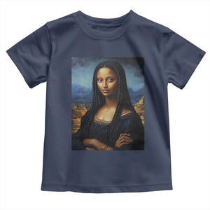 Black Women Pride Toddler T Shirt Melanin Mona Lisa Afro Queen Aesthetic Black History TS09 Navy Print Your Wear