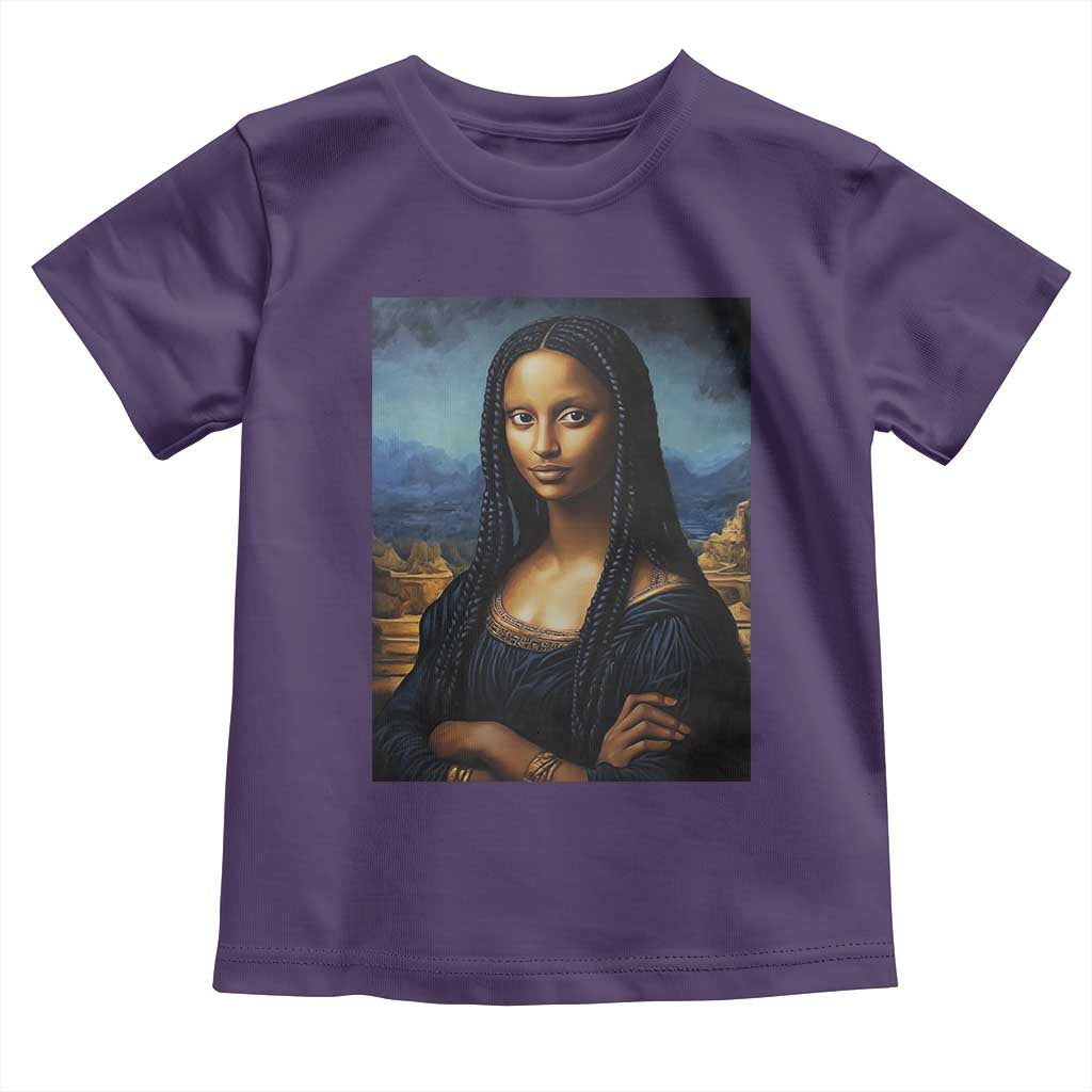 Black Women Pride Toddler T Shirt Melanin Mona Lisa Afro Queen Aesthetic Black History TS09 Purple Print Your Wear