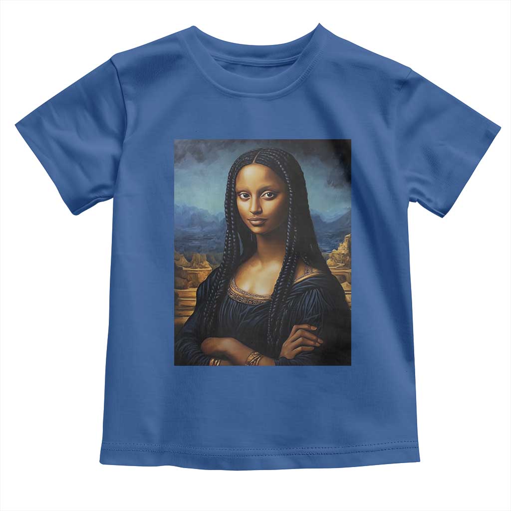 Black Women Pride Toddler T Shirt Melanin Mona Lisa Afro Queen Aesthetic Black History TS09 Royal Blue Print Your Wear