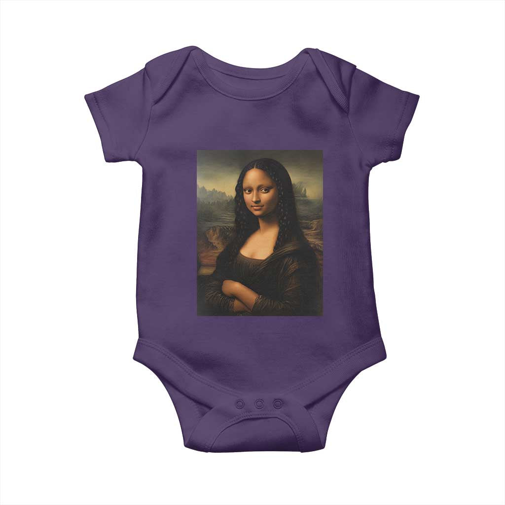 Black Mona Lisa Baby Onesie Melanin Pretty Aesthetic Black History TS09 Purple Print Your Wear