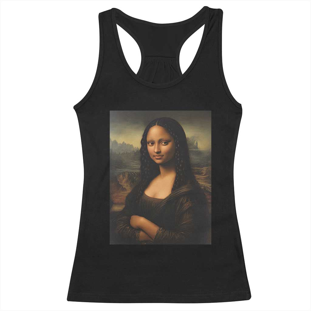 Black Mona Lisa Racerback Tank Top Melanin Pretty Aesthetic Black History TS09 Black Print Your Wear