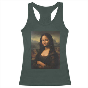 Black Mona Lisa Racerback Tank Top Melanin Pretty Aesthetic Black History TS09 Dark Forest Green Print Your Wear