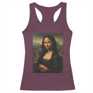 Black Mona Lisa Racerback Tank Top Melanin Pretty Aesthetic Black History TS09 Maroon Print Your Wear