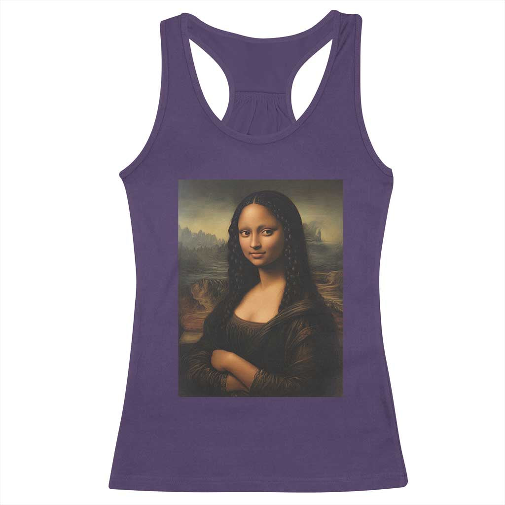 Black Mona Lisa Racerback Tank Top Melanin Pretty Aesthetic Black History TS09 Purple Print Your Wear
