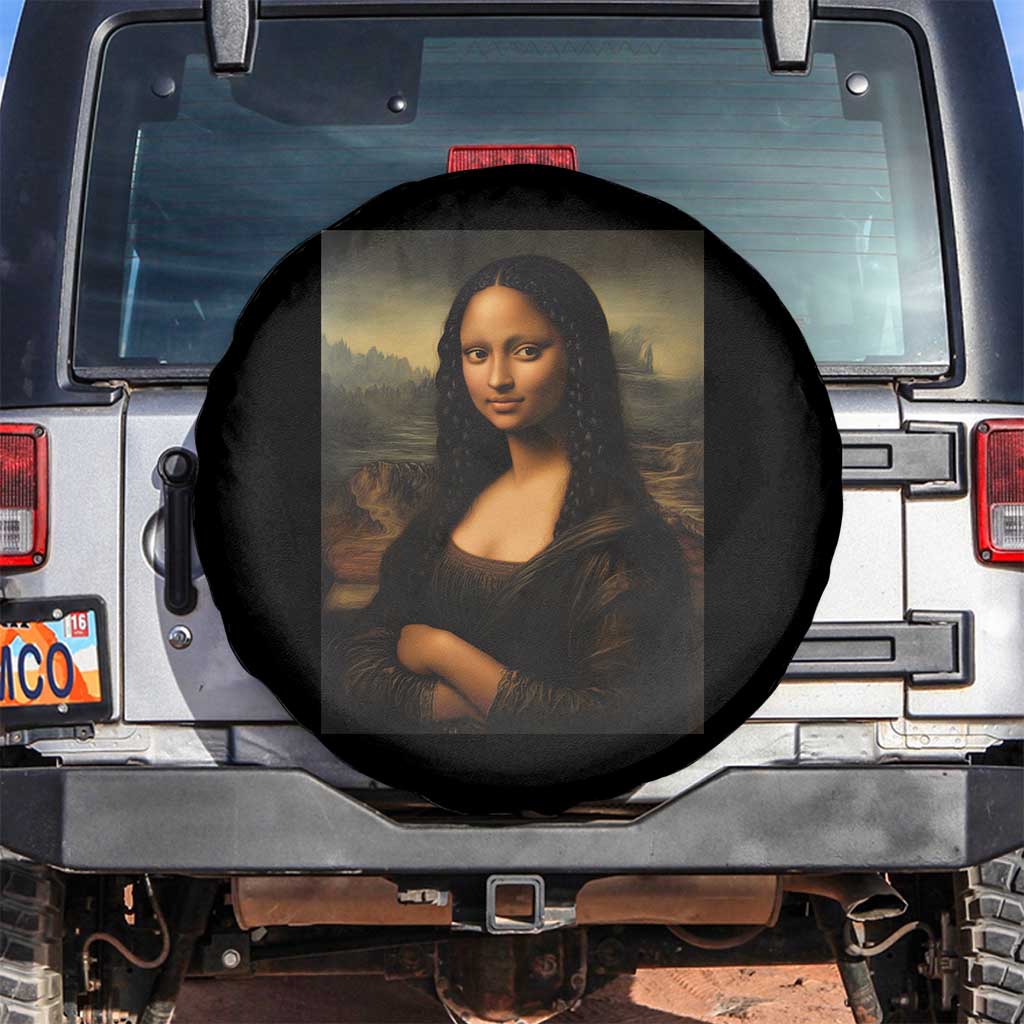 Black Mona Lisa Spare Tire Cover Melanin Pretty Aesthetic Black History TS09 No hole Black Print Your Wear