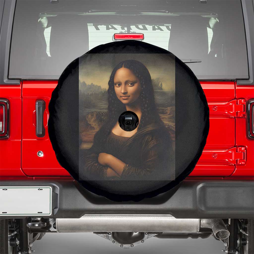 Black Mona Lisa Spare Tire Cover Melanin Pretty Aesthetic Black History TS09 Black Print Your Wear