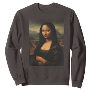 Black Mona Lisa Sweatshirt Melanin Pretty Aesthetic Black History TS09 Dark Chocolate Print Your Wear