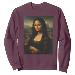 Black Mona Lisa Sweatshirt Melanin Pretty Aesthetic Black History TS09 Maroon Print Your Wear