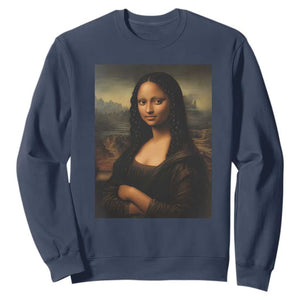 Black Mona Lisa Sweatshirt Melanin Pretty Aesthetic Black History TS09 Navy Print Your Wear