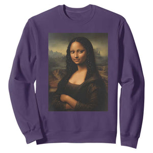 Black Mona Lisa Sweatshirt Melanin Pretty Aesthetic Black History TS09 Purple Print Your Wear
