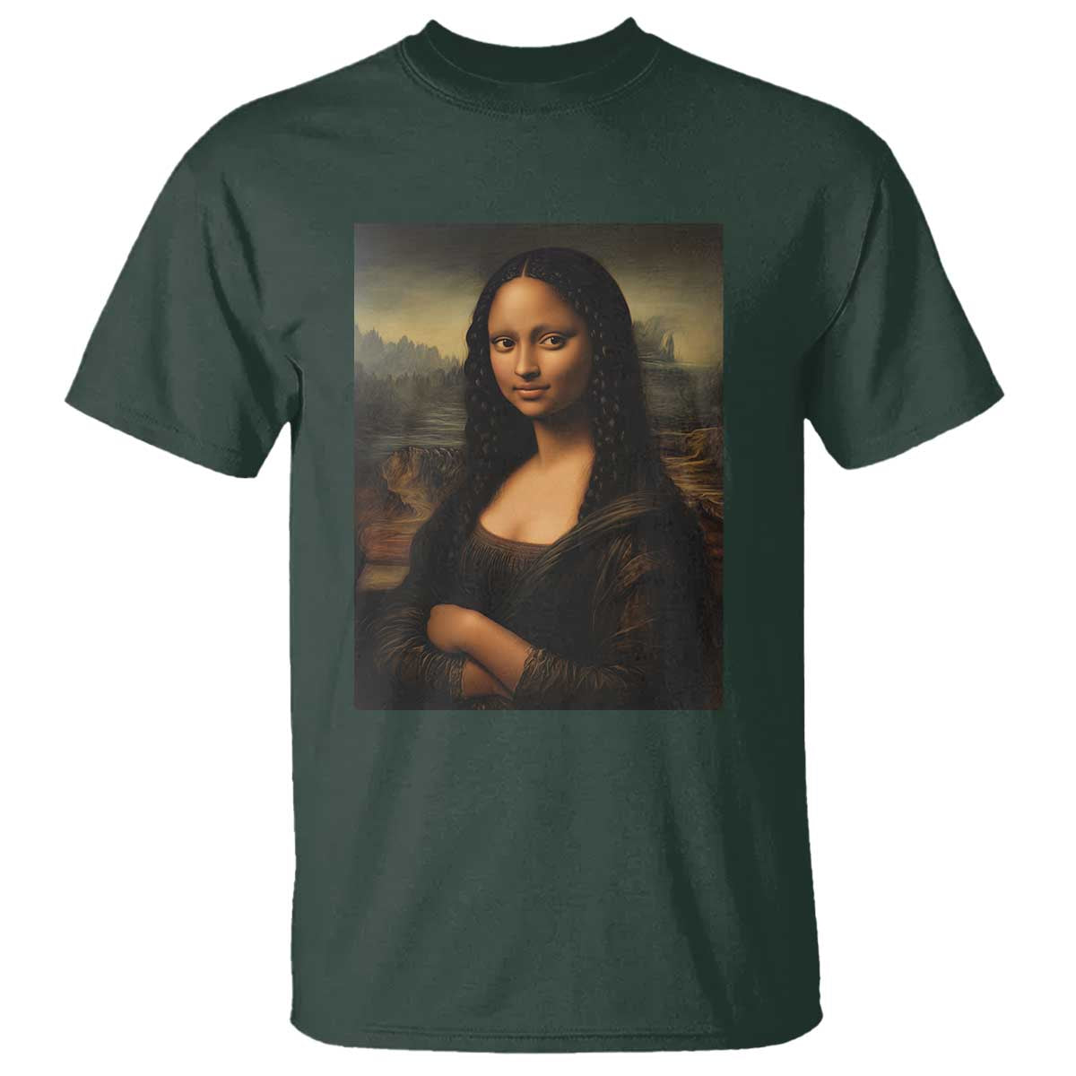 Black Mona Lisa T Shirt Melanin Pretty Aesthetic Black History TS09 Dark Forest Green Print Your Wear