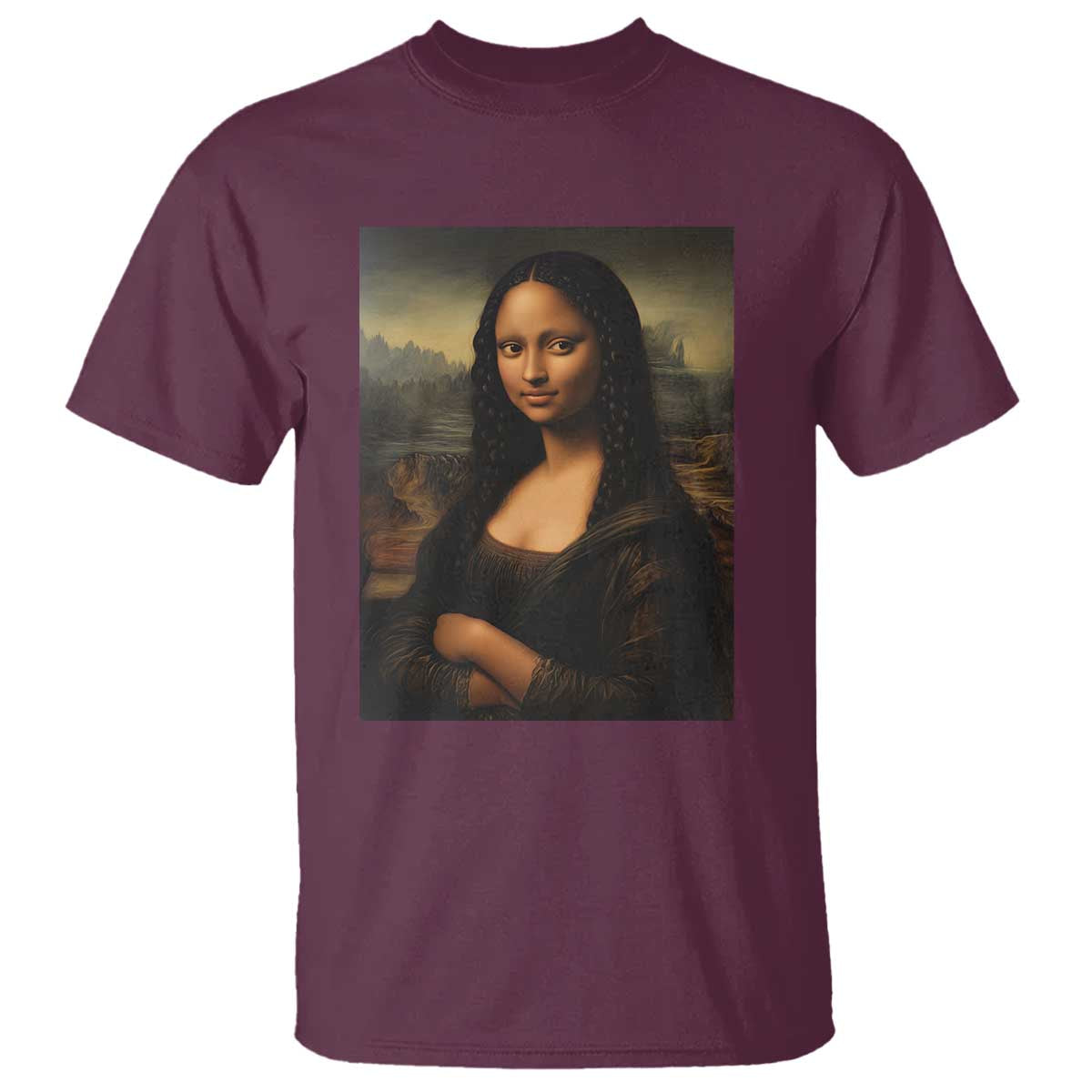 Black Mona Lisa T Shirt Melanin Pretty Aesthetic Black History TS09 Maroon Print Your Wear