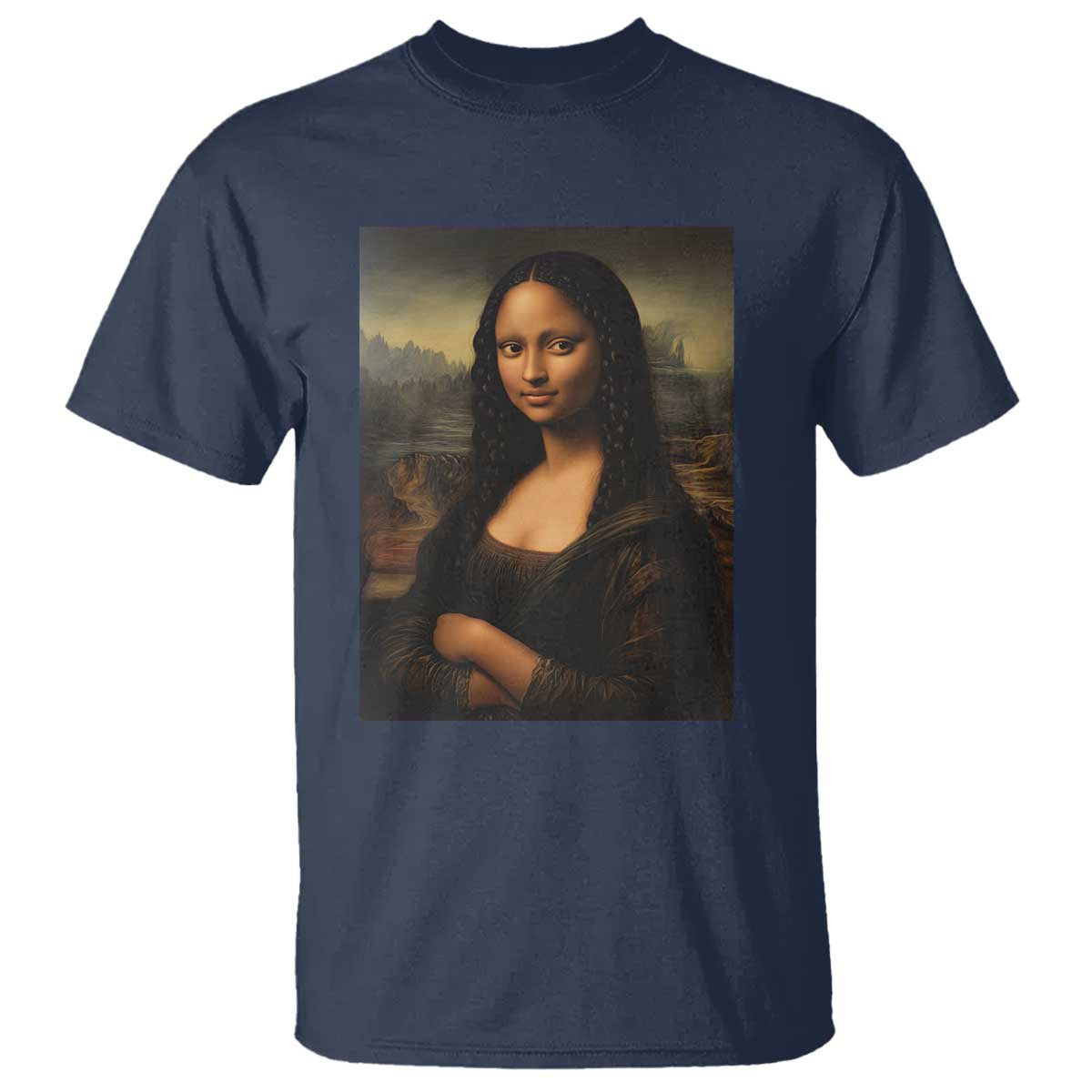 Black Mona Lisa T Shirt Melanin Pretty Aesthetic Black History TS09 Navy Print Your Wear