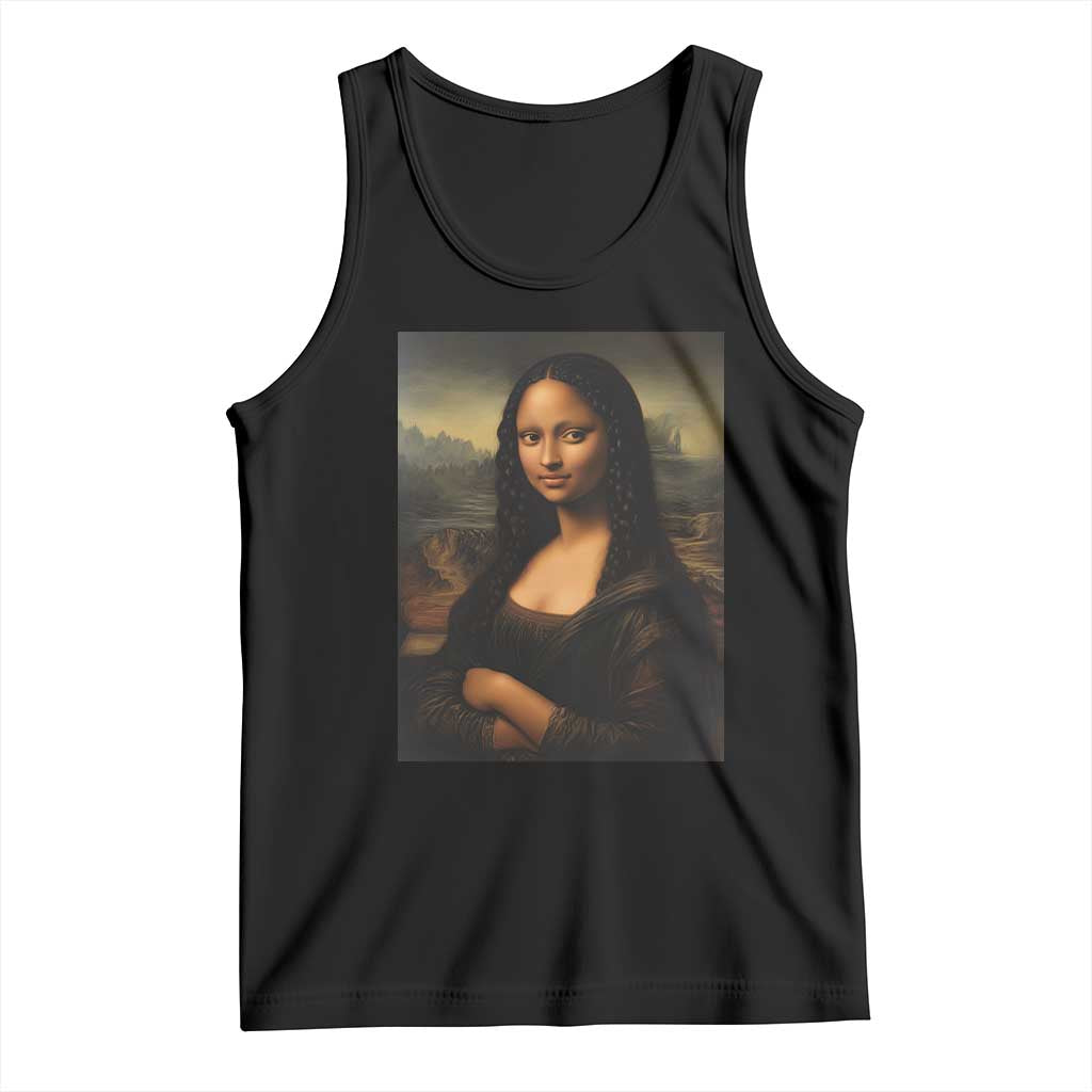 Black Mona Lisa Tank Top Melanin Pretty Aesthetic Black History TS09 Black Print Your Wear