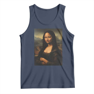 Black Mona Lisa Tank Top Melanin Pretty Aesthetic Black History TS09 Navy Print Your Wear