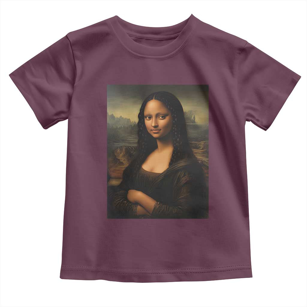 Black Mona Lisa Toddler T Shirt Melanin Pretty Aesthetic Black History TS09 Maroon Print Your Wear