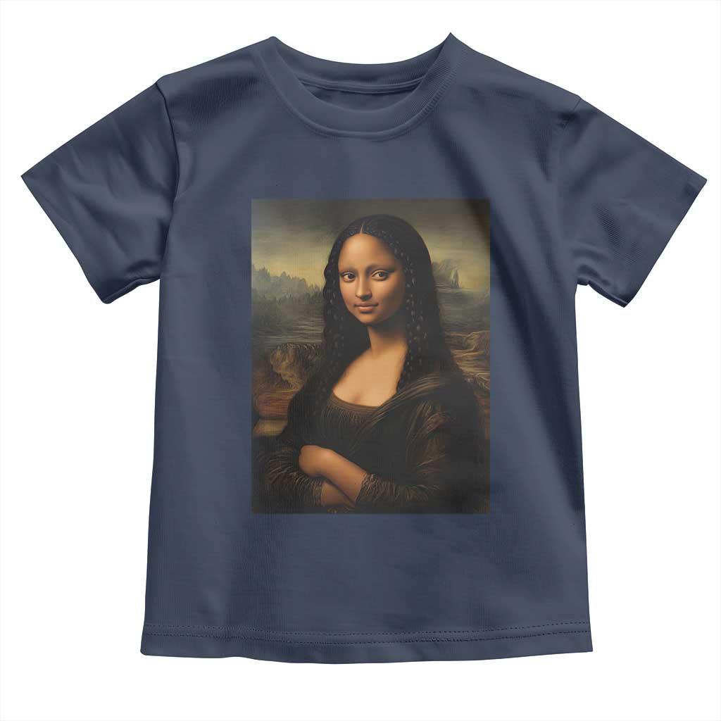 Black Mona Lisa Toddler T Shirt Melanin Pretty Aesthetic Black History TS09 Navy Print Your Wear
