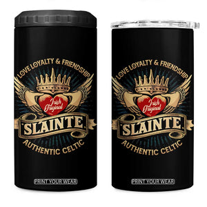 Celtic Claddagh 4 in 1 Can Cooler Tumbler Love Loyalty Friendship Slainte TS09 One Size: 16 oz Black Print Your Wear