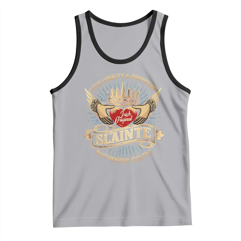 Celtic Claddagh Tank Top Love Loyalty Friendship Slainte TS09 Athletic Heather Black Print Your Wear