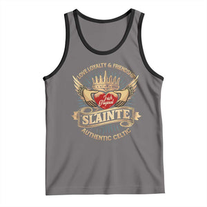 Celtic Claddagh Tank Top Love Loyalty Friendship Slainte TS09 Deep Heather Black Print Your Wear