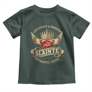 Celtic Claddagh Toddler T Shirt Love Loyalty Friendship Slainte TS09 Dark Forest Green Print Your Wear