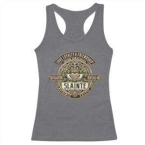 Celtic Claddagh Racerback Tank Top Slainte Love Loyalty Friendship Vintage TS09 Charcoal Print Your Wear