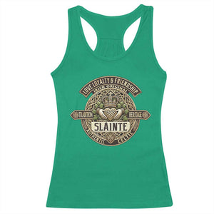 Celtic Claddagh Racerback Tank Top Slainte Love Loyalty Friendship Vintage TS09 Irish Green Print Your Wear